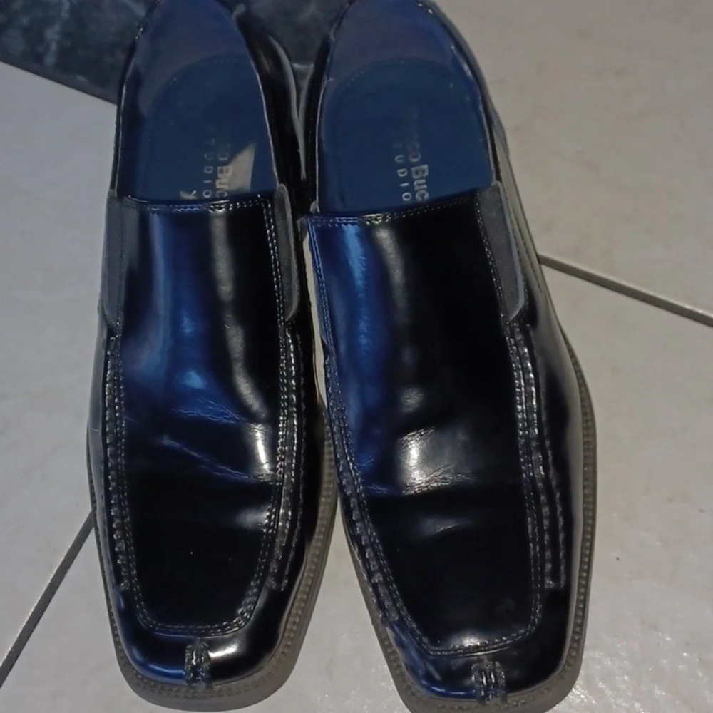 Bacco Bucci Black Leather Loafer Dress Shoes